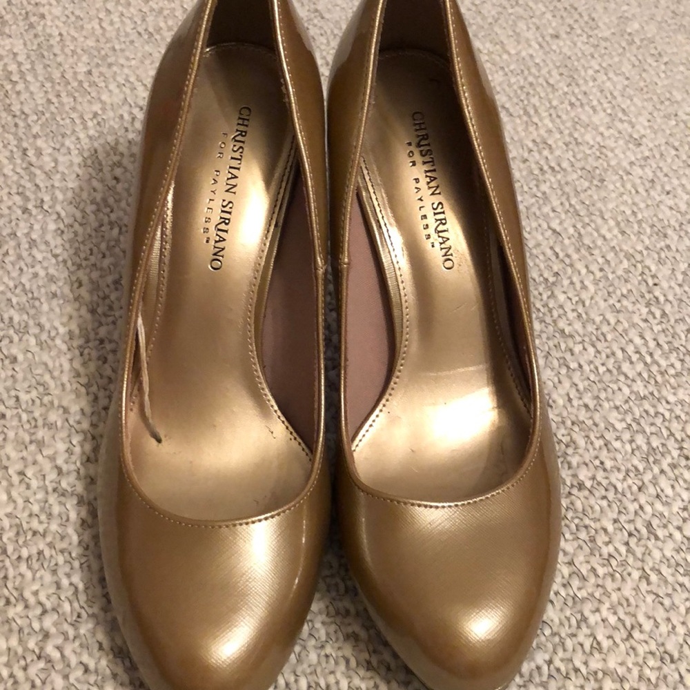Christian Siriano Metallic Gold Pumps